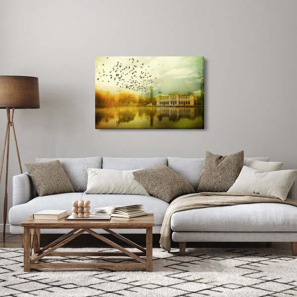 Slika naslikanog krajolika sa ljetnikovcem (90x60 cm)