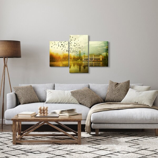 Slika naslikanog krajolika sa ljetnikovcem (90x60 cm)
