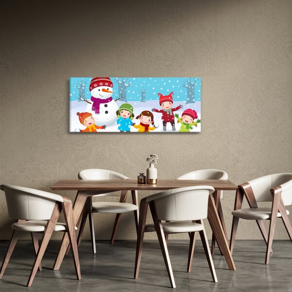 Slika - Zimska dječja zabava (120x50 cm)