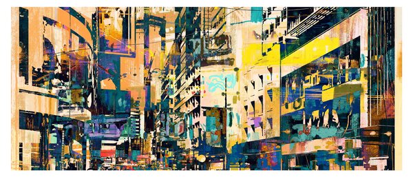 Slika naslikanih apstrakcija (120x50 cm)
