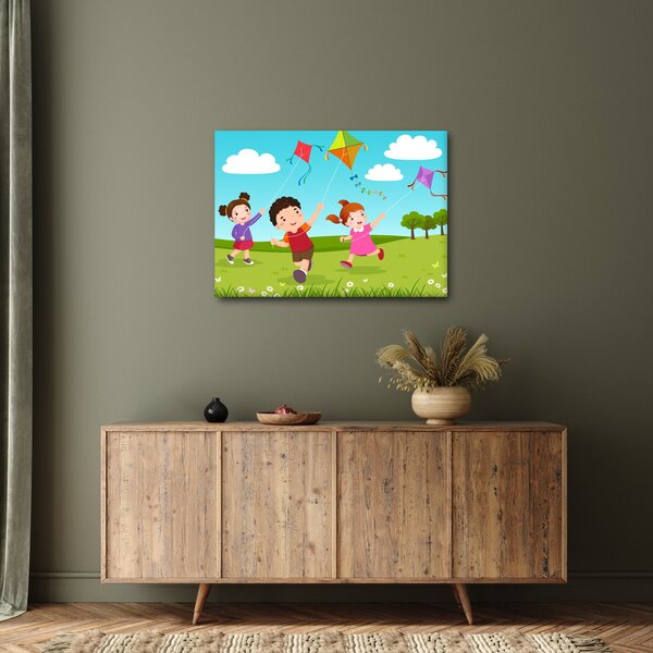 Slika - Djeca puštaju zmaja (70x50 cm)