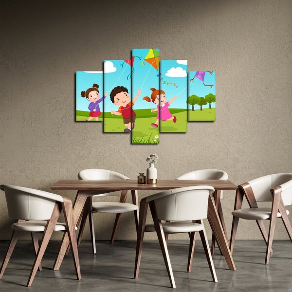 Slika - Djeca puštaju zmaja (150x105 cm)