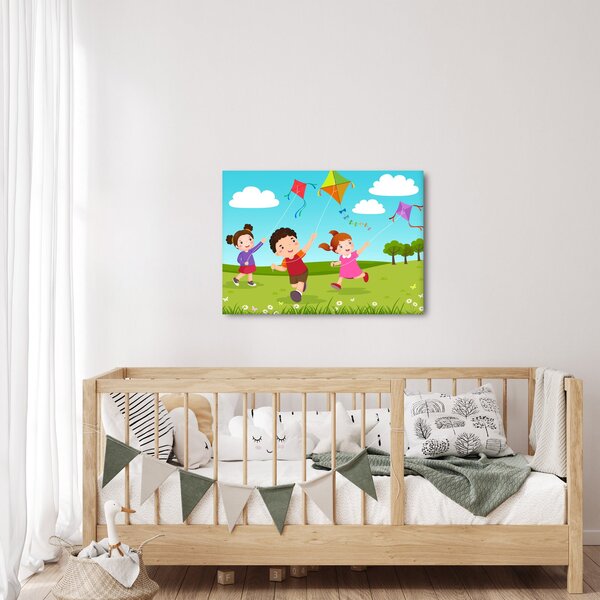 Slika - Djeca puštaju zmaja (70x50 cm)