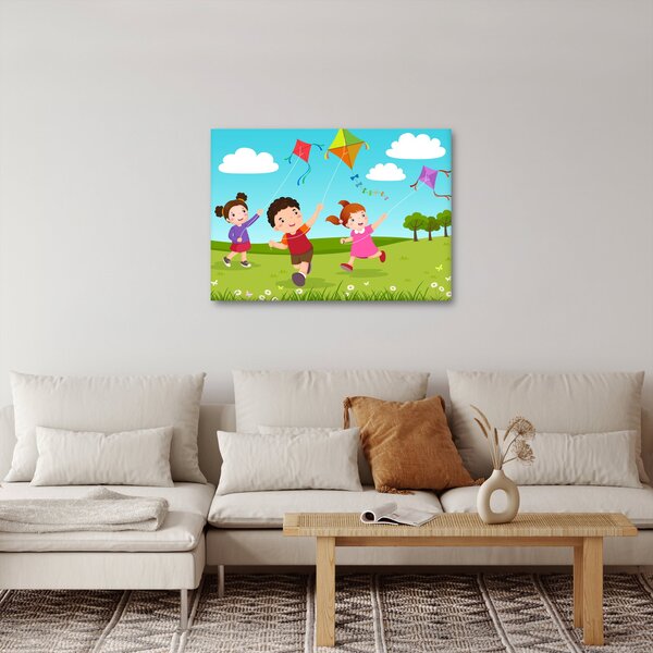 Slika - Djeca puštaju zmaja (70x50 cm)
