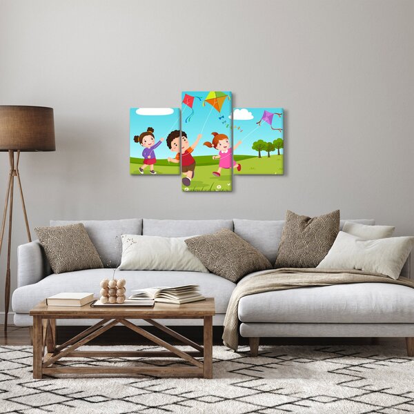 Slika - Djeca puštaju zmaja (90x60 cm)