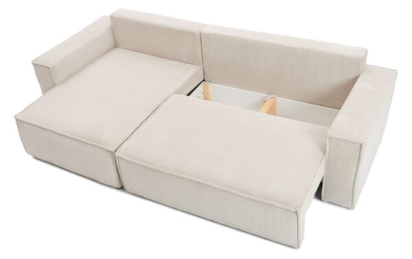 Smeđe-siva sklopiva/s prostorom za odlaganje kutna garnitura od samta Nihad – Bobochic Paris