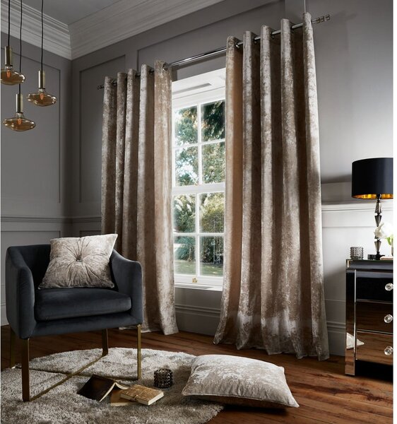 Bež zavjese u setu 2 kom 168x229 cm Crushed Velvet – Catherine Lansfield