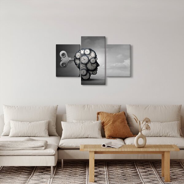 Umjetnička slika glave sa satom (90x60 cm)