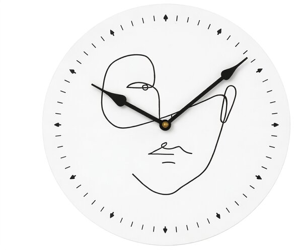 Zidni sat LINE FACE 29 cm, bijeli