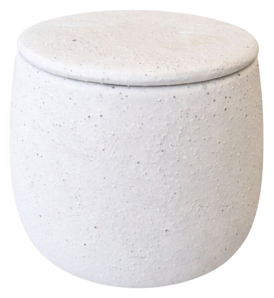 Dvodelni keramički set šalice i posudice NEST 10 cm, bijela