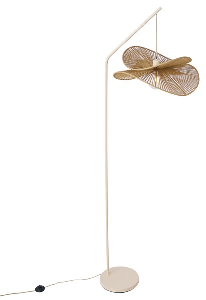 Art Deco podna svjetiljka bež s bež sjenilom - Nest