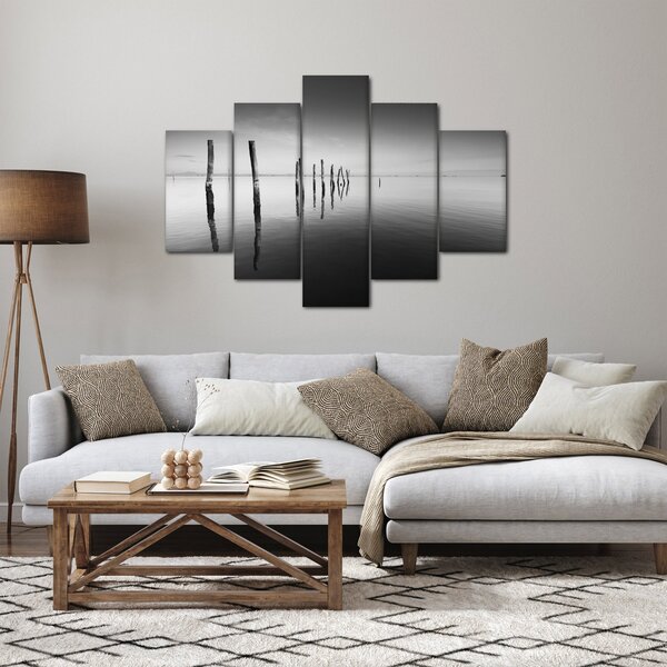 Slika crno-bijele vodene površine (150x105 cm)