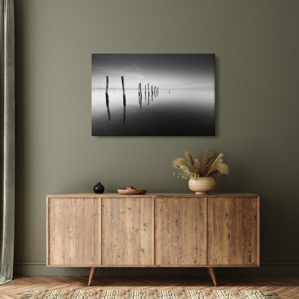 Slika crno-bijele vodene površine (90x60 cm)