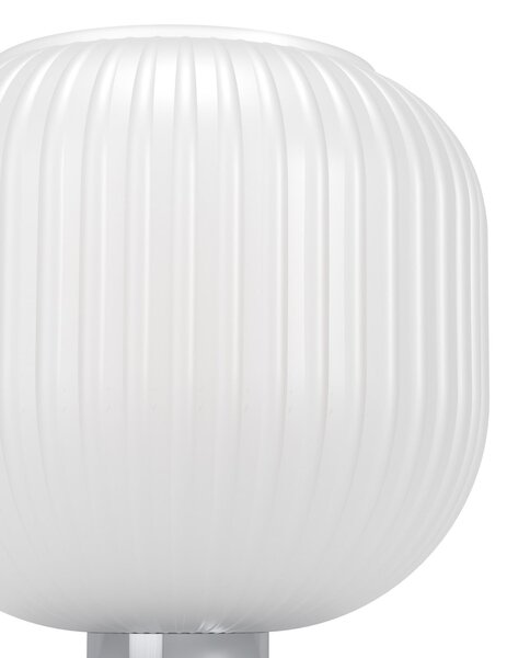 EGLO Dasmina stolna lampa, bijela/krom, staklo, čelik, E27, Bijela, Dnevni boravak/blagovaonica, Staklo