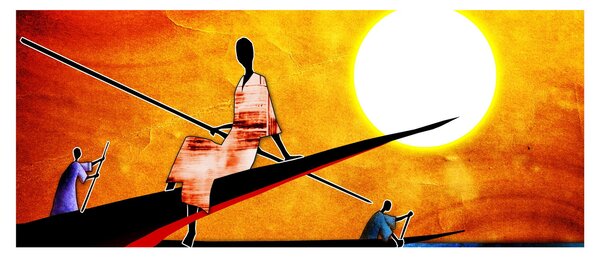 Slika drevne antičke slike (120x50 cm)