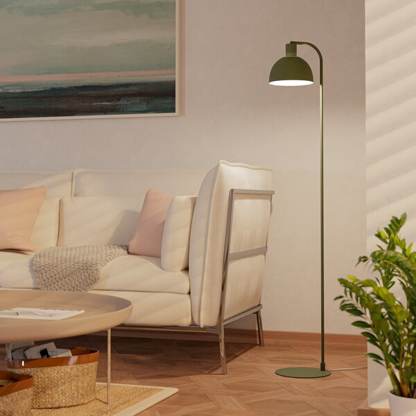 EGLO Podna lampa Cazalilla, zelena, metal, E27, visina 149 cm, Zelena, Dnevni boravak/blagovaonica, Metal