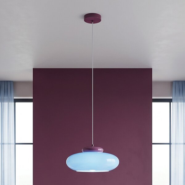 EGLO Berardelli viseća lampa, ružičasto/plava, ravna, Ø 30 cm, staklo, E27, prigušiva, Plava, Dnevni boravak/blagovaonica, Staklo