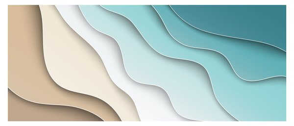 Apstraktna slika morske obale (120x50 cm)