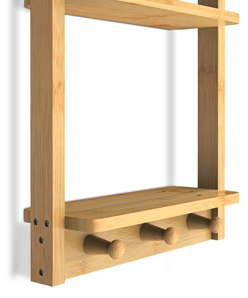 Viseća polica za kupaonicu BAMBOO, 28,5x10x70 cm, 3 police, smeđa Casaria