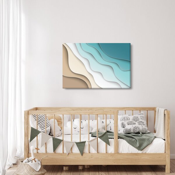 Apstraktna slika morske obale (90x60 cm)
