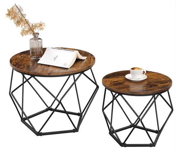 Set klub stolića VERA, 50x40 cm / 40x36 cm, smeđa/crna Vasagle