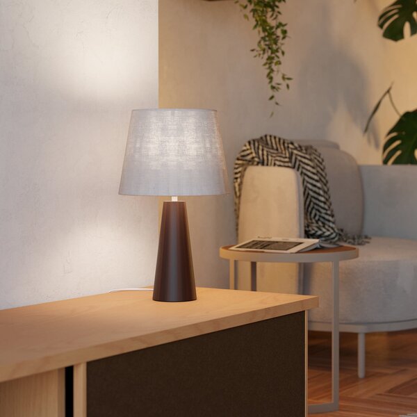 EGLO Stolna lampa Patemisco, smeđa/prirodna, čelik, tkanina, visina 41 cm, Smeđa / hrđa, Dnevni boravak/blagovaonica, Metal