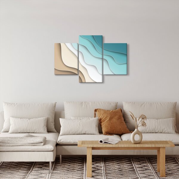 Apstraktna slika morske obale (90x60 cm)