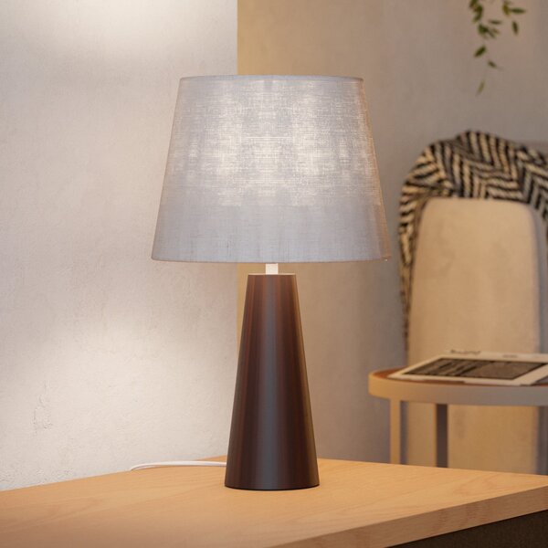 EGLO Stolna lampa Patemisco, smeđa/prirodna, čelik, tkanina, visina 41 cm, Smeđa / hrđa, Dnevni boravak/blagovaonica, Metal