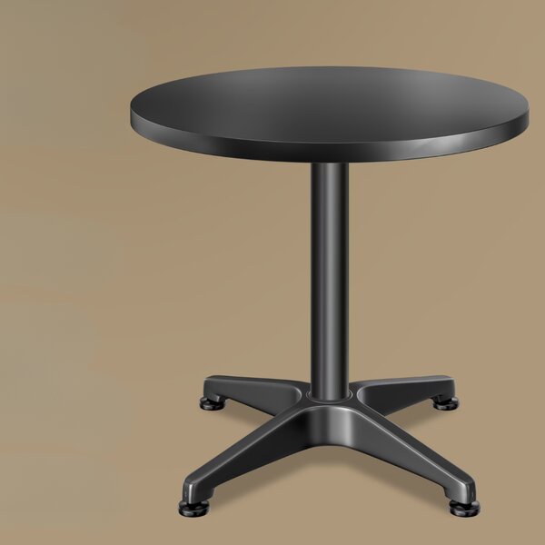 Podesivi aluminijski barski stol NERO, Ø60 cm, crna Casaria