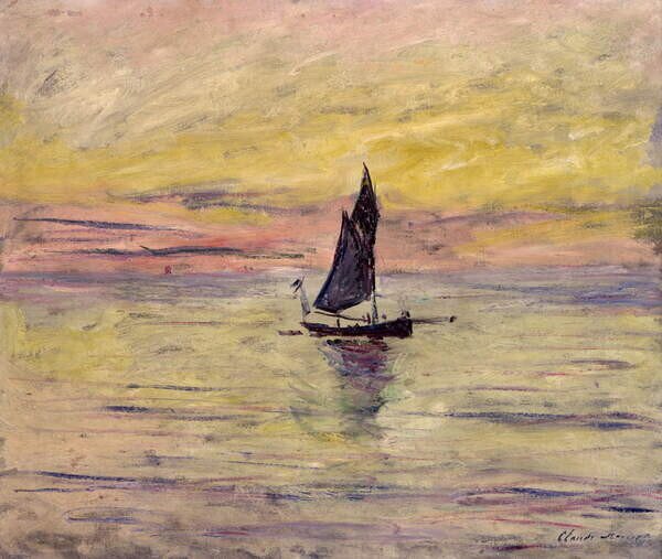 Monet, Claude - Reprodukcija umjetnosti The Sailing Boat, Evening Effect, 1885, (40 x 35 cm)
