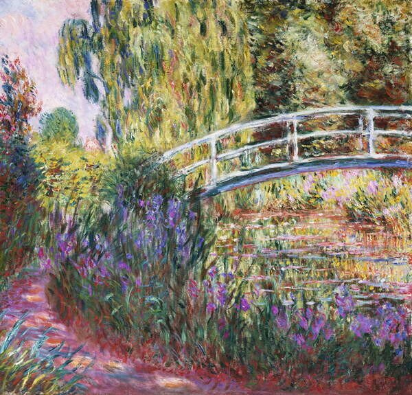 Monet, Claude - Reprodukcija umjetnosti The Japanese Bridge, Pond with Water Lilies, 1900, (40 x 40 cm)