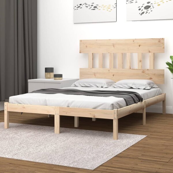 VidaXL Okvir za krevet od masivnog drva 140 x 190 cm