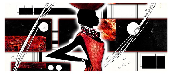 Slika dame na antičkoj slici (120x50 cm)