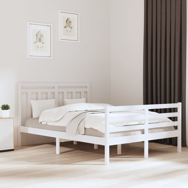 VidaXL Okvir za krevet masivno drvo bijeli 120x190 cm 4FT mali bračni