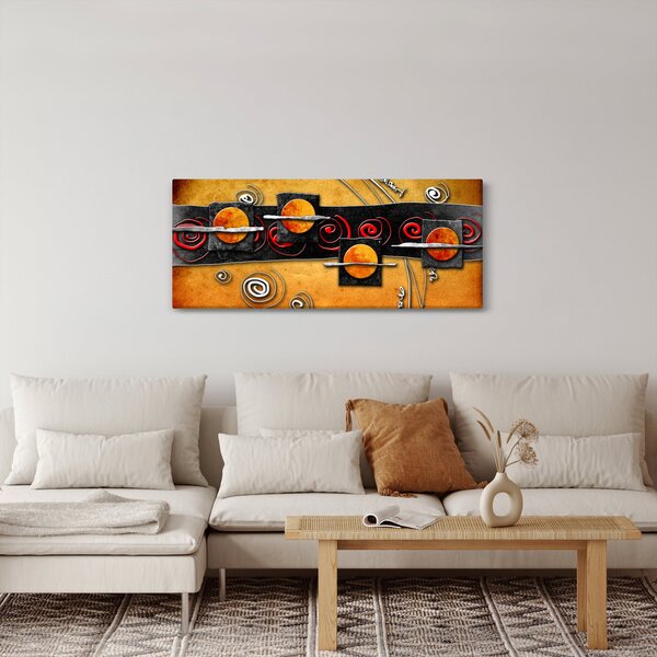Slika apstrakcije - Planeti (120x50 cm)