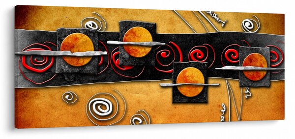 Slika apstrakcije - Planeti (120x50 cm)
