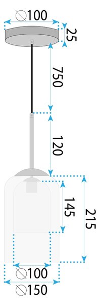 Viseća lampa APP1704-1PC Amber