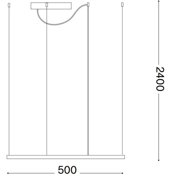 Ideal Lux - LED Luster na sajli ORACLE SLIM LED/33W/230V 3000K 50x50 cm crna