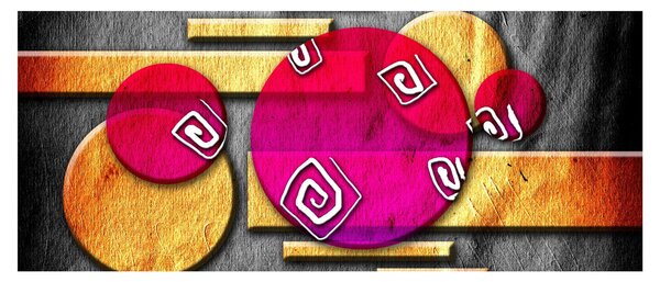 Apstraktna slika s povijesnim simbolima (120x50 cm)