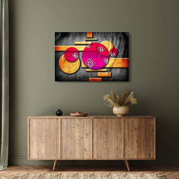 Apstraktna slika s povijesnim simbolima (90x60 cm)