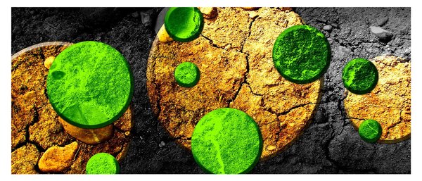 Slika apstrakcije - Kugle (120x50 cm)