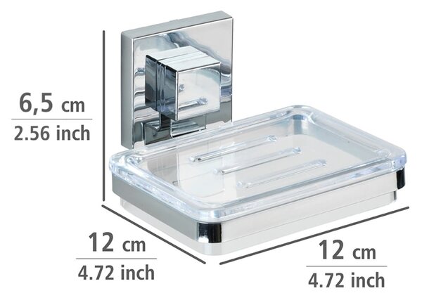 Samostojeća posuda za sapun Wenko Vacuum-Loc, 12 x 12 cm