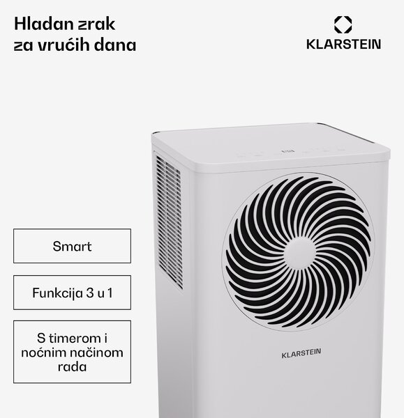 Klarstein Aero Ring 7´9K klima uređaj 9.000 BTU, prijenosni i inteligentni, maks. 31 m² s glasovnim upravljanjem