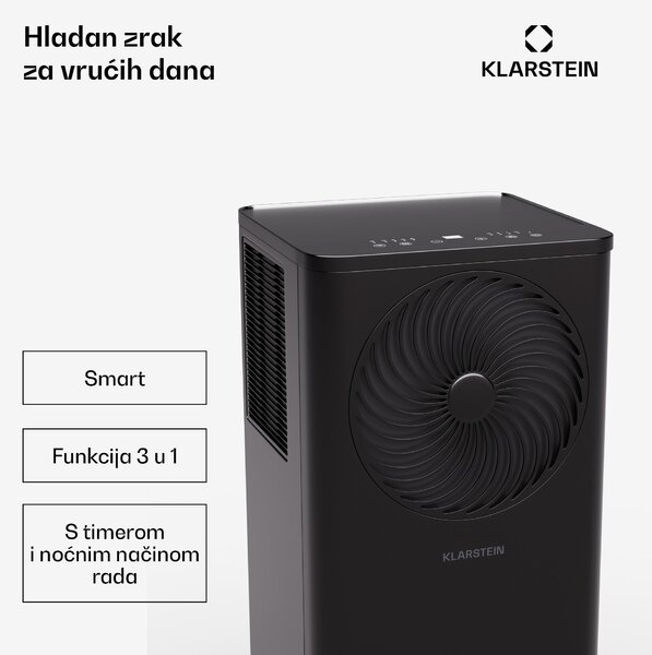Klarstein Aero Ring 7K, klima uređaj, 7.000 BTU, prijenosna i inteligentna, za maks. 25 m² s glasovnim upravljanjem