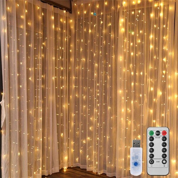 LED svjetlosna zavjesa STAR RAIN 3x3 m, topla bijela