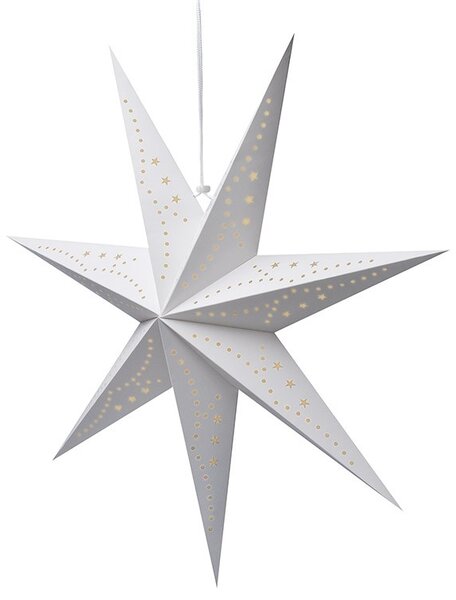 Božićna papirnata zvijezda sedmerokraka STARION 60 cm, bijela