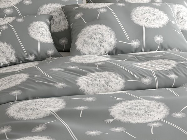 Pamučna posteljina DANDELION BLEND siva hotelski džep Dimenzije posteljine: 70 x 90 cm | 140 x 200 cm