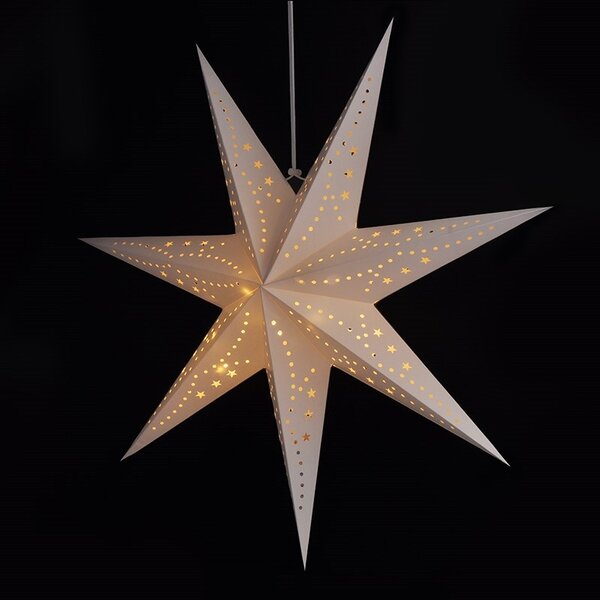 Božićna papirnata zvijezda sedmerokraka STARION 60 cm, bijela