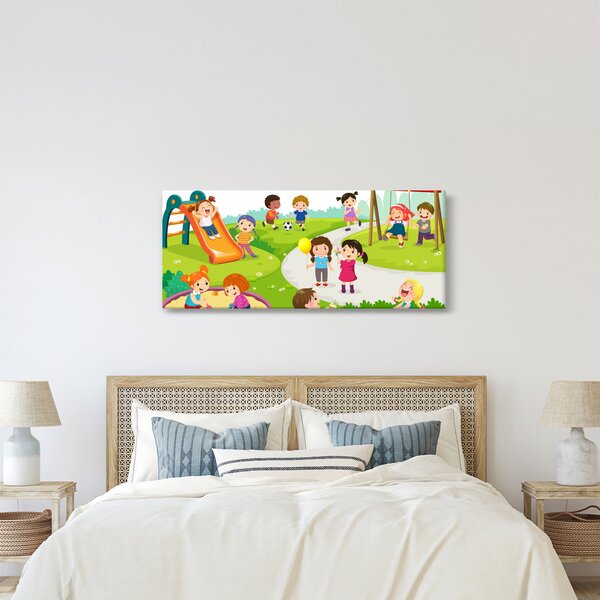 Slika dječje zabave u pješčaniku (120x50 cm)