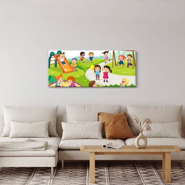 Slika dječje zabave u pješčaniku (120x50 cm)